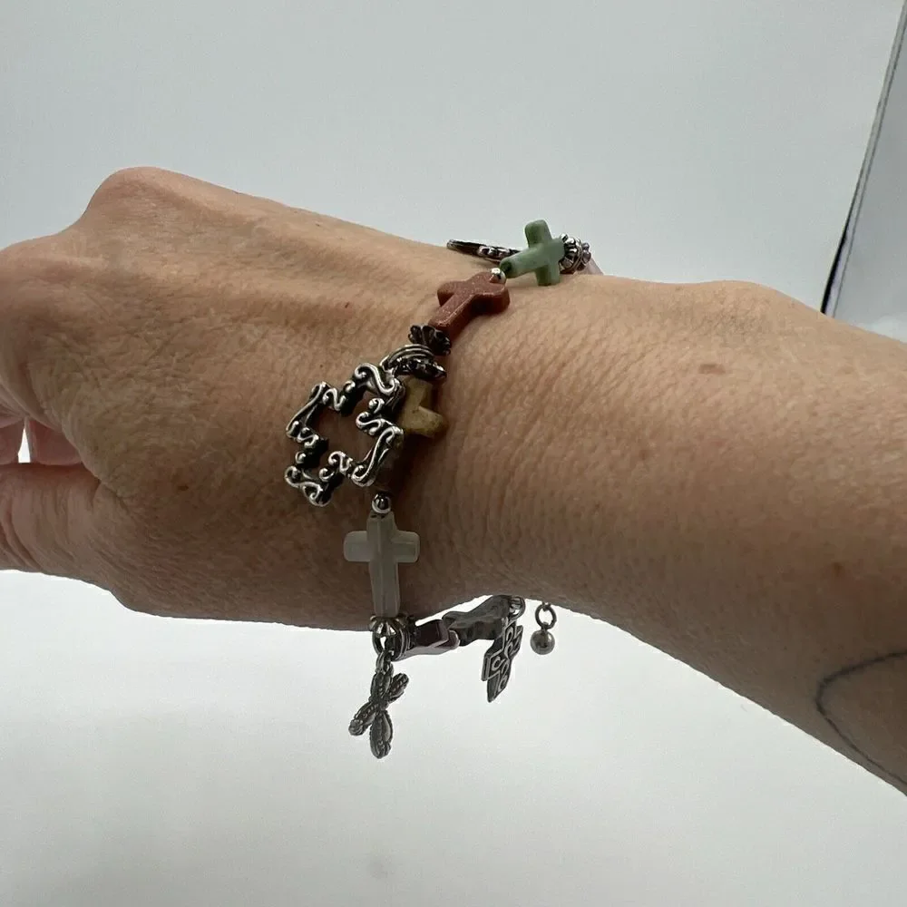 Women’s Stone & Cross Bracelet